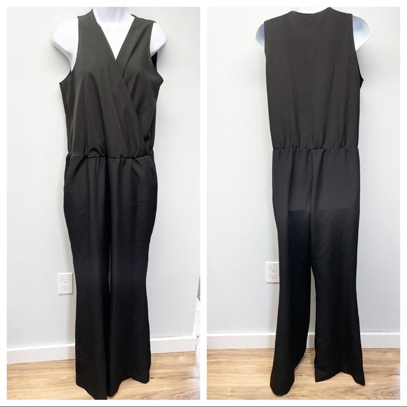 Anthropologie Drew Wide Leg Jumpsuit Black Large - Picture 13 of 16